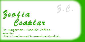 zsofia csaplar business card