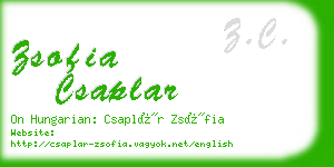 zsofia csaplar business card